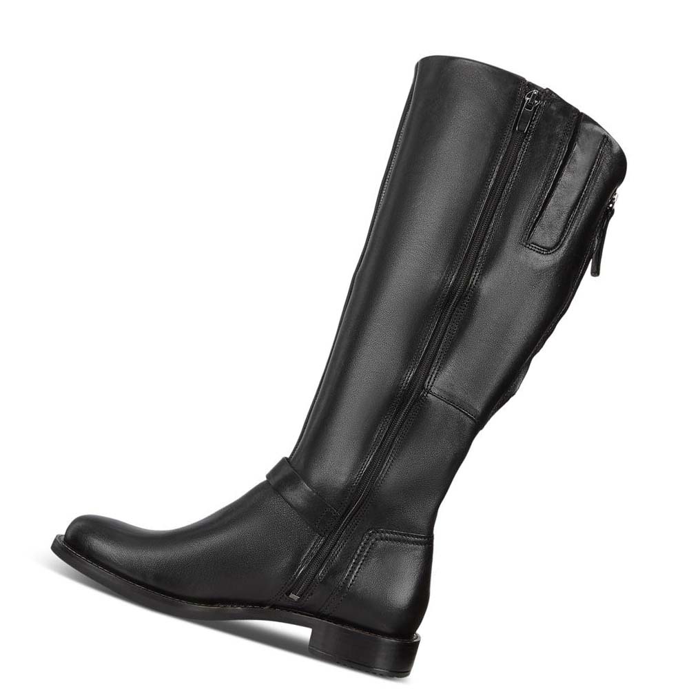 Women's Ecco Sartorelle 25 High-cut Buckled Boots Black | USA 24GSO